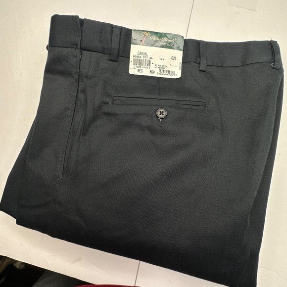 Men's Dress Pants‎ Palm Beach Hartmarx Dress Pants Size 36W black NWT - Picture 1 of 6
